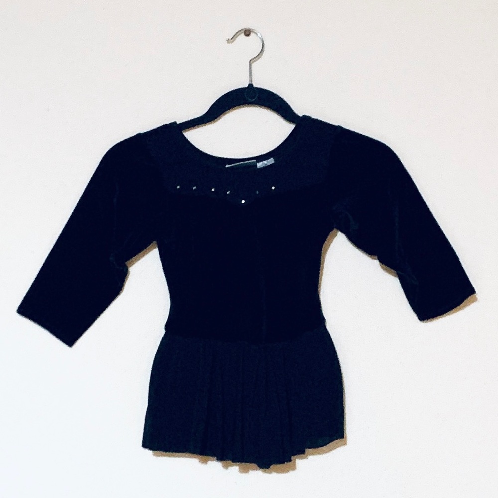 girls velvety leotard w/ skirt
